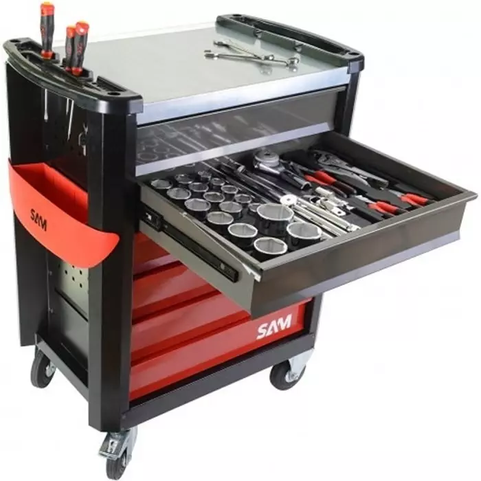 Sam Wheeled Tool Trolley 6 Drawer Foam Trolley, CPP-244MMS