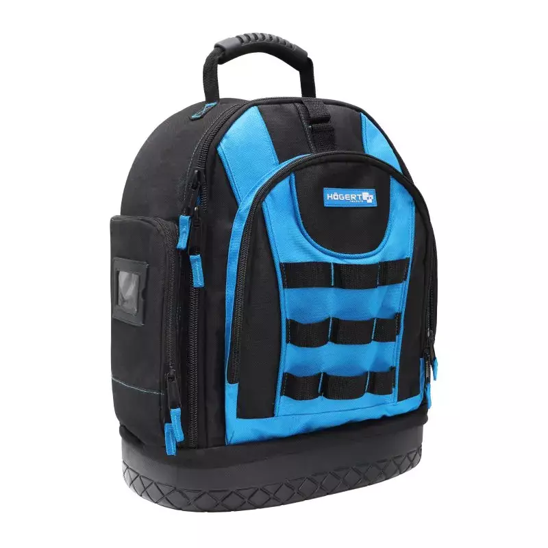 Hogert Technik Tool Backpack Heavy Duty with Removable Organizer Made of 600D Polyester, 90 Pockets, HT7G226
