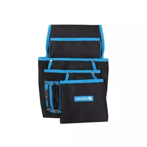 Hogert Technik Tool Belt Pocket Made of 600D Polyester in Black and Blue Color, 16x31 cm, HT7G235