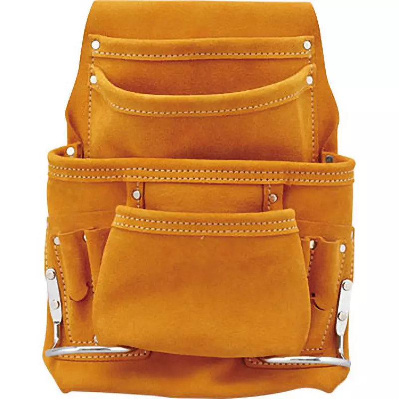 MonotaRO Waist Bag Made of Suede Suede (cowhide) for Up to about 65 mm Belt Width, 4 segments