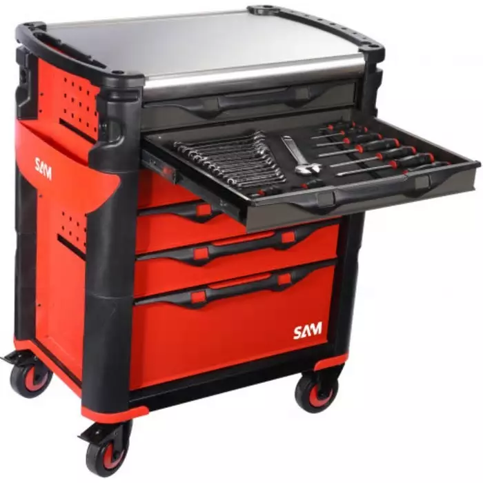 Sam Tool Cabinet 6 Drawer Steel Wheeled Cabinet, 416-135M