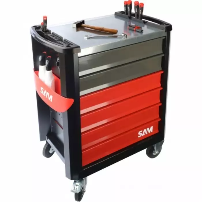 Sam Wheeled Tool Trolley 6 Drawer ABS Trolley, CPP-135SV