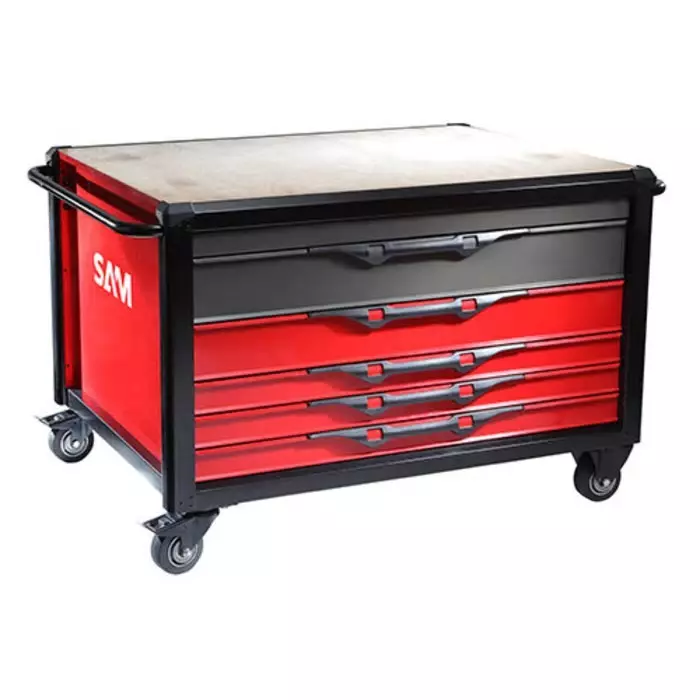 Sam Wheeled Tool Trolley 5 Drawer Steel Trolley, ETAB-SAM