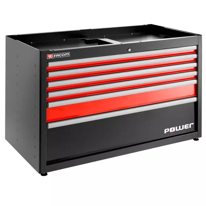 Facom 5 Drawer Epoxy Coated Metal Wall Mount Tool Cabinet, JLS3-MBDPOWER