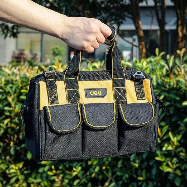 DELI Tool Bag 360x200x220 mm, 600D High Density Oxford Material, 13 Pockets, EDL586119