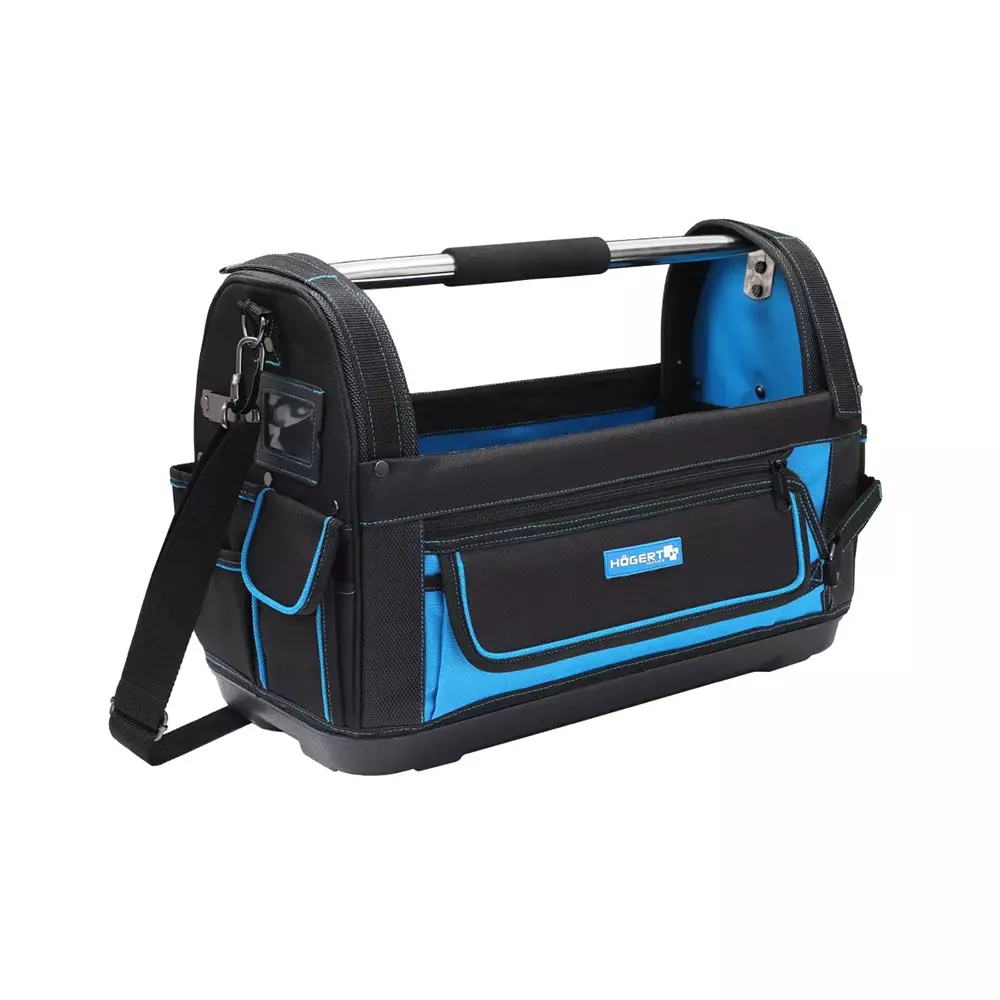 Hogert Technik Multi Function Tool Bag Made of 600D Polyester in Black and Blue Color, 49x25x35 cm, HT7G211