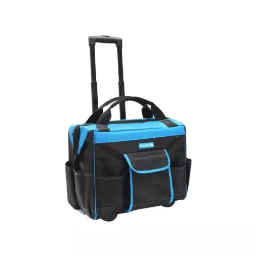Hogert Technik Assembly Bag on Wheels Made of 1680D Polyester in Black and Blue Color, 46x25x40 cm, HT7G216