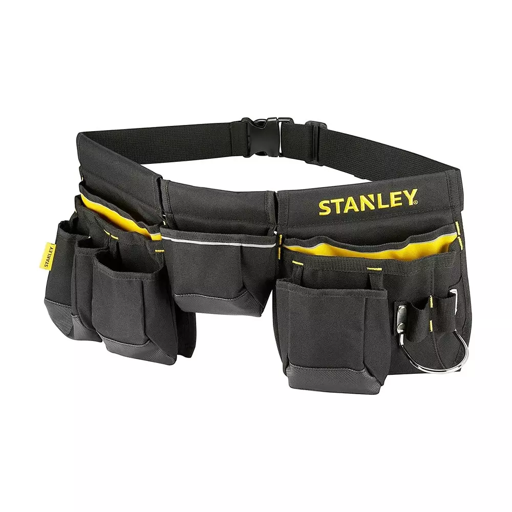 STANLEY Tool Apron with 9 Pockets, Nylon Body and 75 mm Depth in Black & Yellow Color, 1-96-178