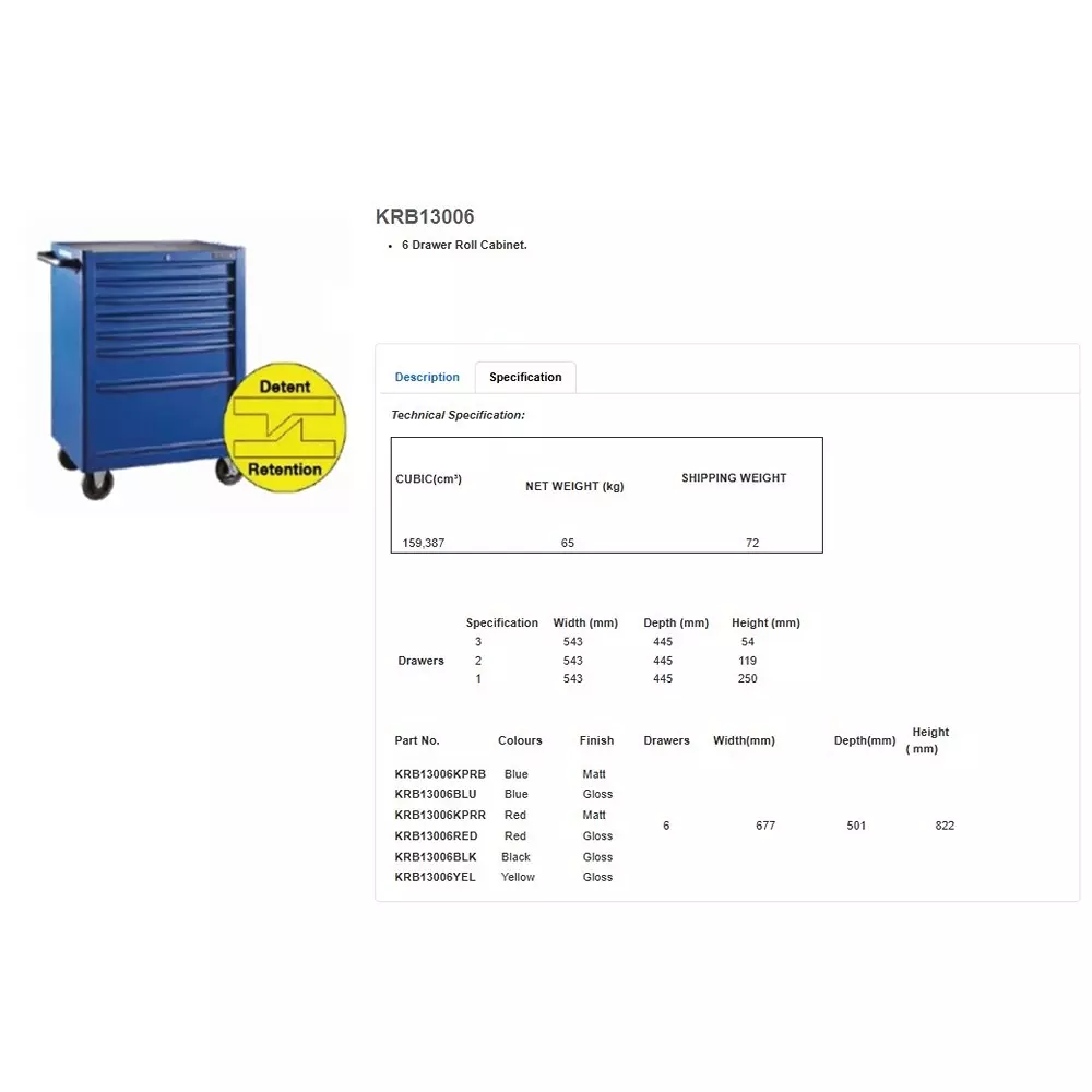 blue-point-26-inch-6604-mm-size-roller-cabinet-blue-color-with-6-drawers-and-pe-powder-painted-matte-finish-steel-plate-body-krb13006inprb