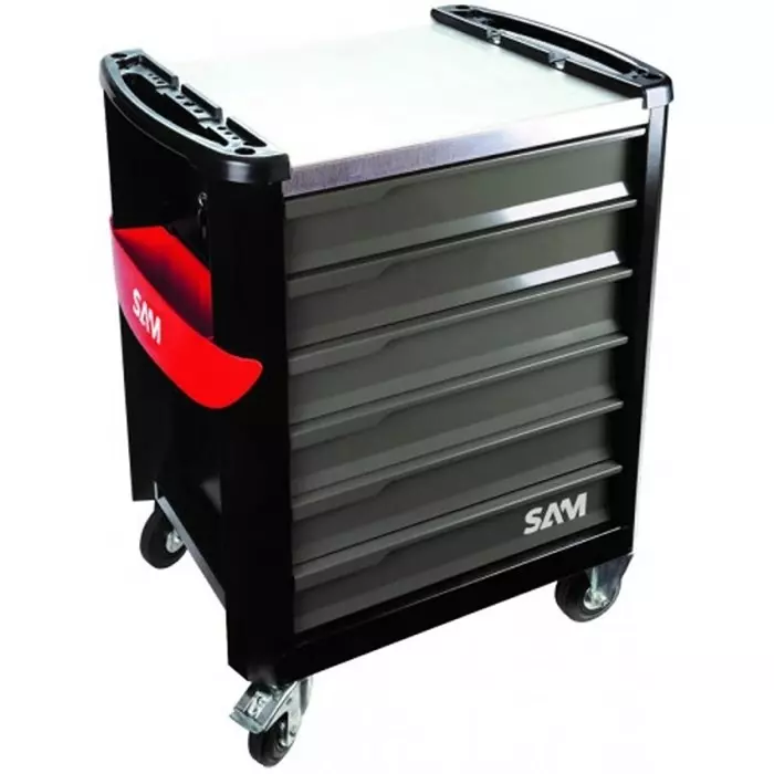 Sam Wheeled Tool Trolley 6 Drawer Galvanised Steel Trolley, SERVI-630NG