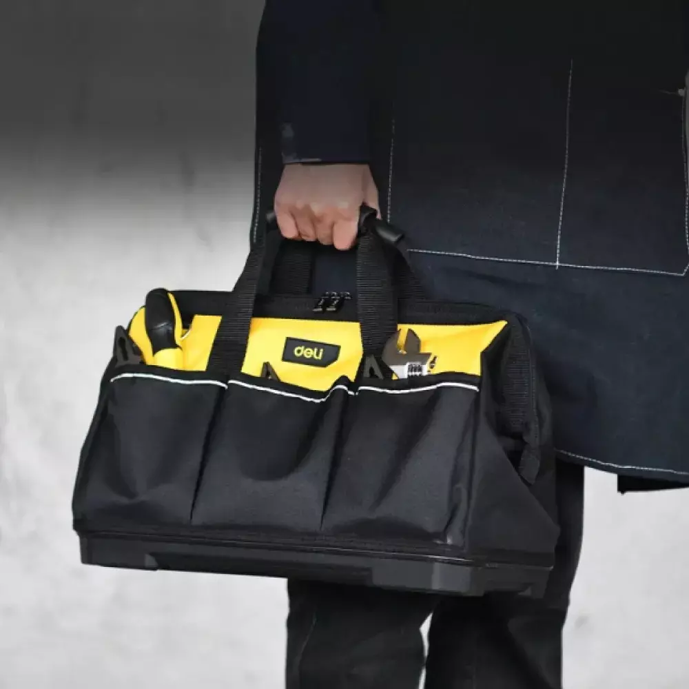 DELI Tool Bag 410x220x250 mm, 600D High Density Oxford Material, 13 Pockets, EDL586120