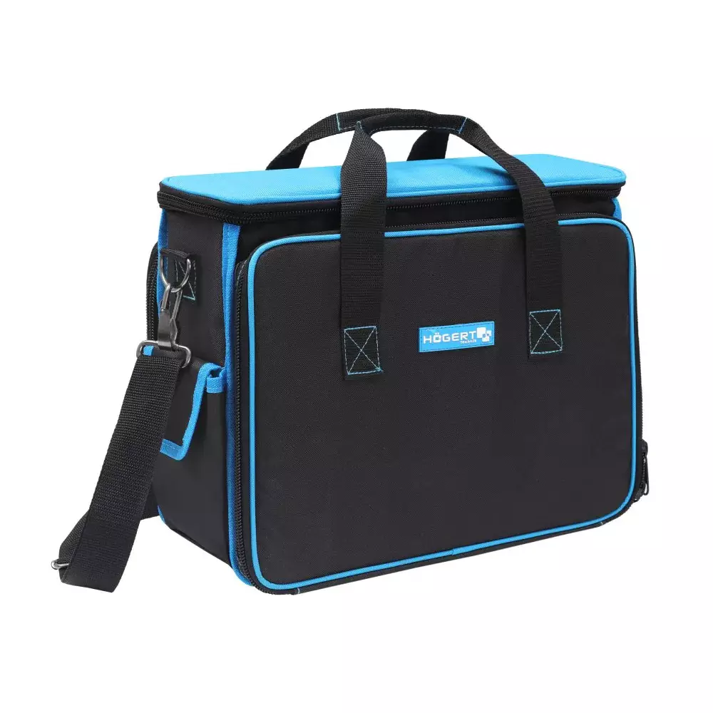 Hogert Technik Universal Tool Bag Made of 600D Polyester in Black and Blue Color, 40x19x30 cm, HT7G215