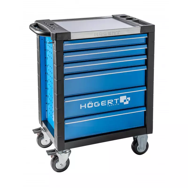 Hogert Technik Premium Tool Cabinet Empty with 6 Drawers and Ball Bearing Mechanism, HT7G571