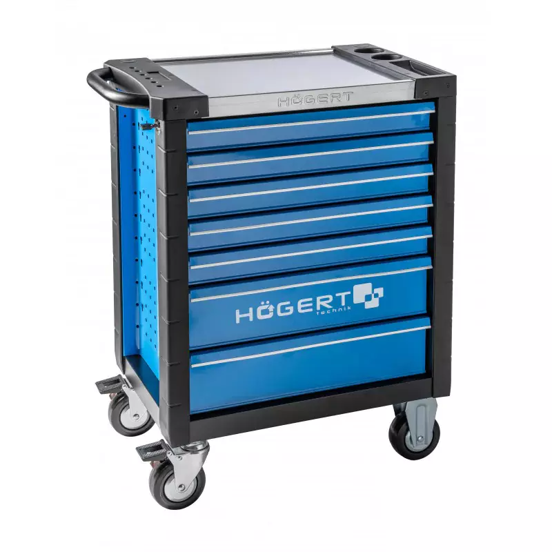 Hogert Technik Premium Tool Cabinet Empty with 7 Drawers and Ball Bearing Mechanism, HT7G572