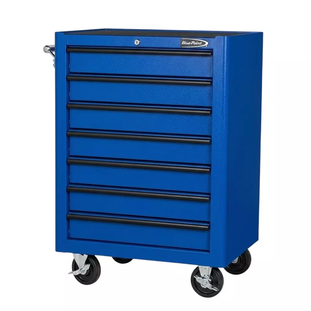 Blue-Point 7 Drawers Roller Cabinet Red Color With 500 Kg Load Capacity and 5 inch (127 mm) Wheel Size, KRB2007KPQR5C