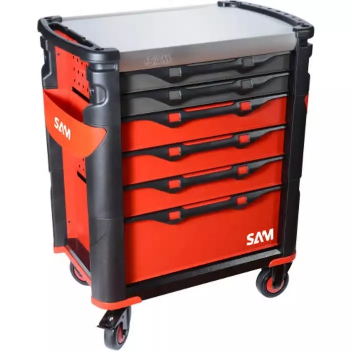 Sam Wheeled Tool Trolley 6 Drawer Stainless Steel Trolley, 416H