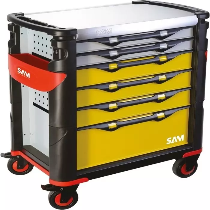 Sam Wheeled Tool Trolley 6 Drawer magnet Trolley, 416HREN