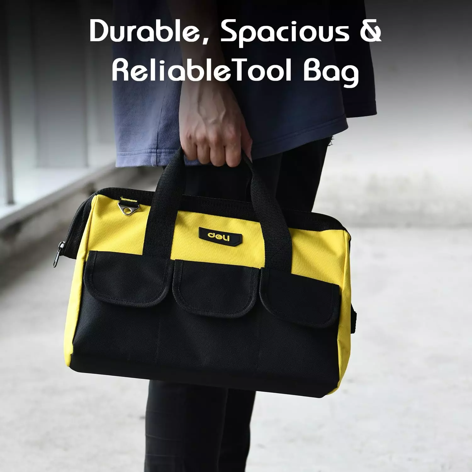 DELI Tool Bag 360×180×250 mm, 600D Oxford Material, Multi Functional Pockets, EDL430016