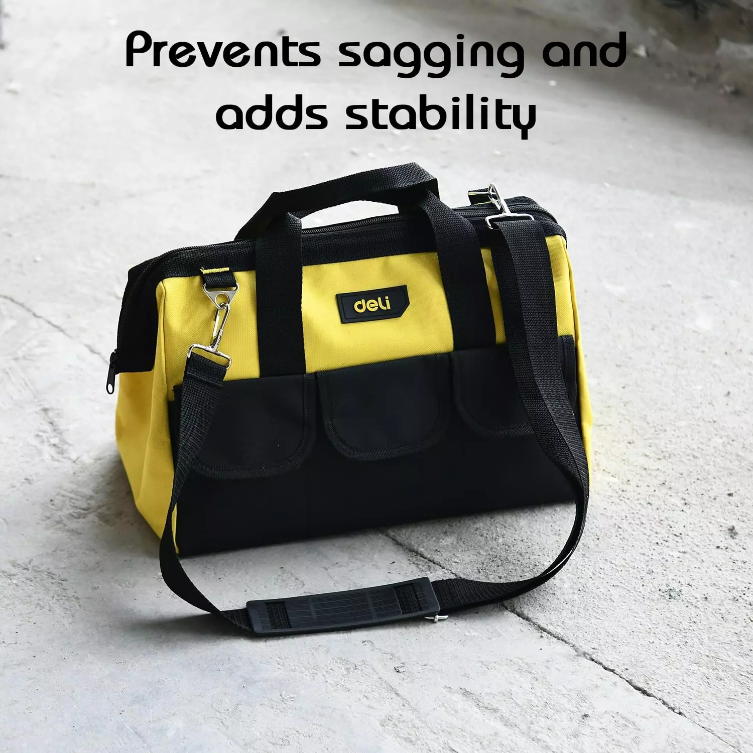 DELI Tool Bag 360×180×250 mm, 600D Oxford Material, Multi Functional Pockets, EDL430016