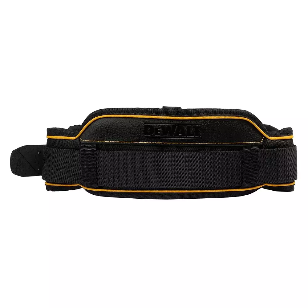 DEWALT Heavy Duty Leather Tool Belt Black & Yellow Color with 2 Pin Belt Buckle and Breathable Mesh Padding, DWST1-75651