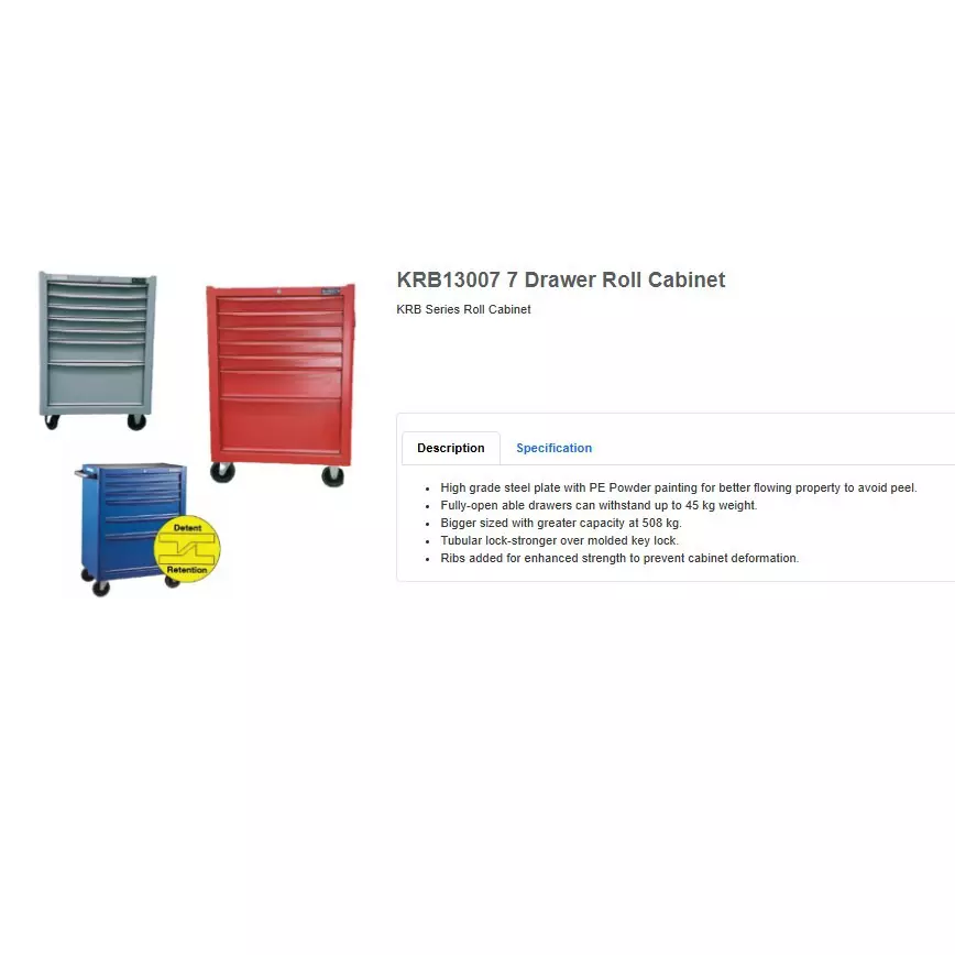 blue-point-26-inch-6604-mm-size-roller-cabinet-red-color-with-7-drawers-and-pe-powder-painted-matte-finish-steel-plate-body-krb13007inprr