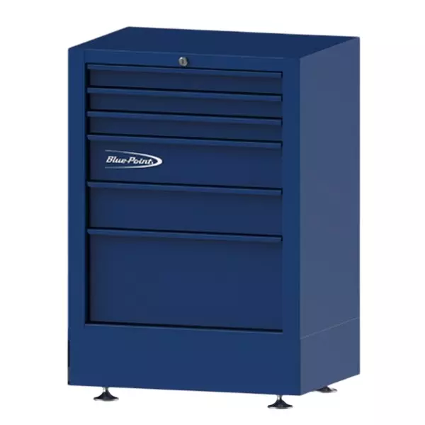 Blue-Point 6 Drawers Roller Cabinet With Texture Blue Color, Foot Stand and Metal Body, BLP13006FCT