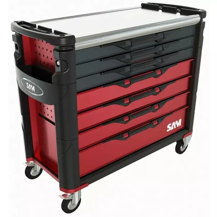 Sam Wheeled Tool Trolley 7 Drawer Stainless Steel Trolley, 417-AXL