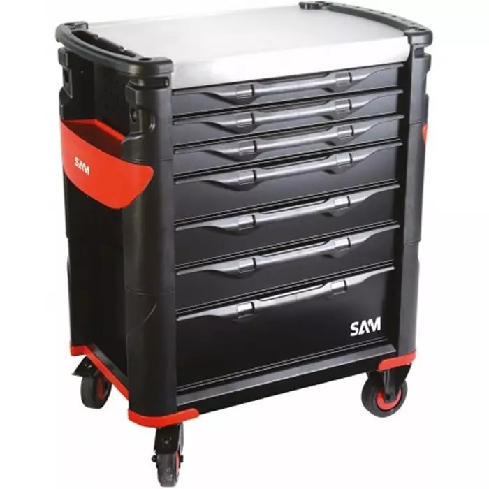Sam Wheeled Tool Trolley 7 Drawer Stainless Steel Trolley, 417HK