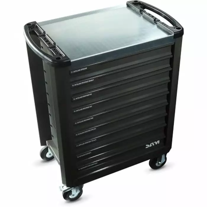 Sam Wheeled Tool Trolley 9 Drawer Galvanised Steel Trolley, SERVI-930N-GR