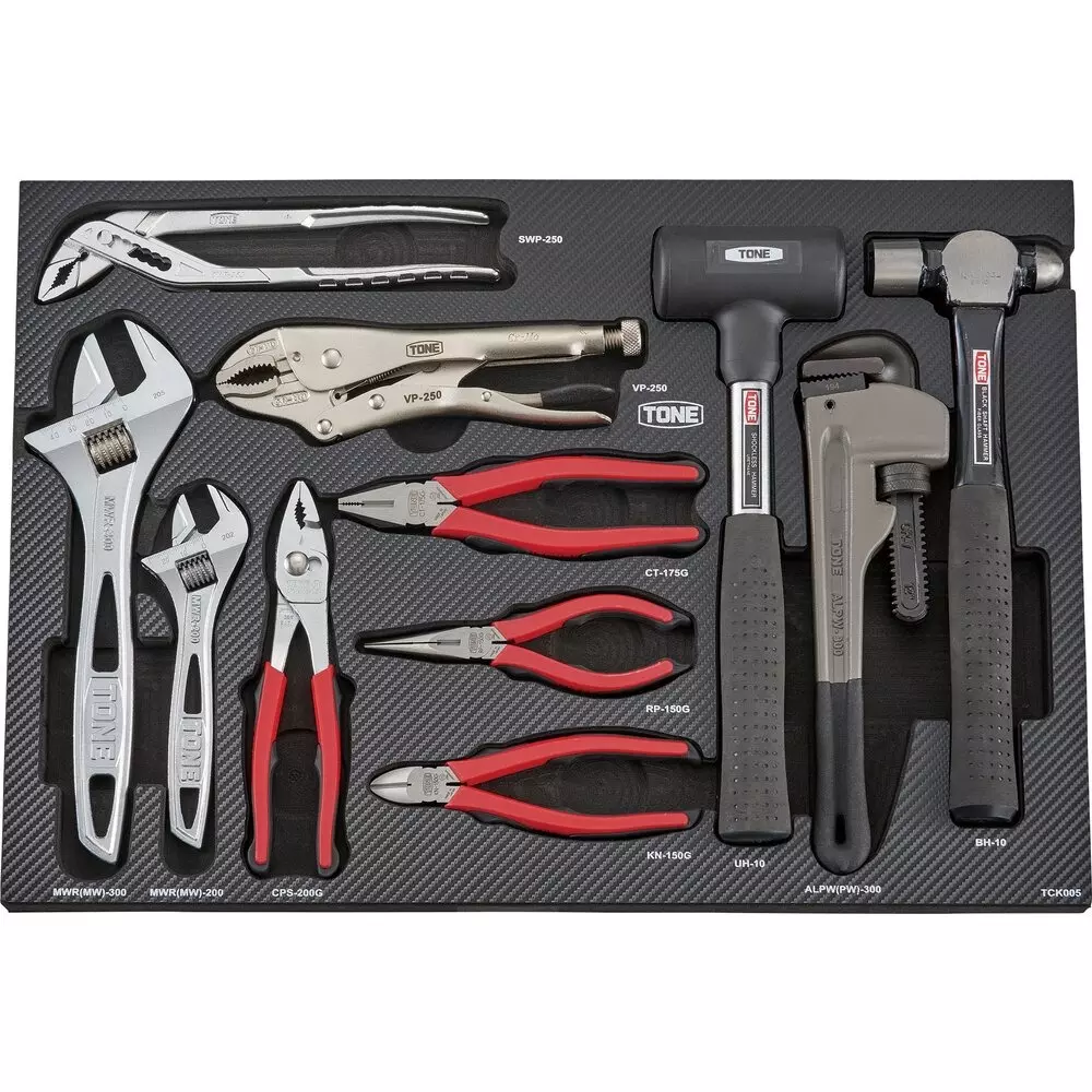 TONE Tool Cabinet Set Carbon-Like Tray 676x459x995 mm Matte Black, TCS911BK