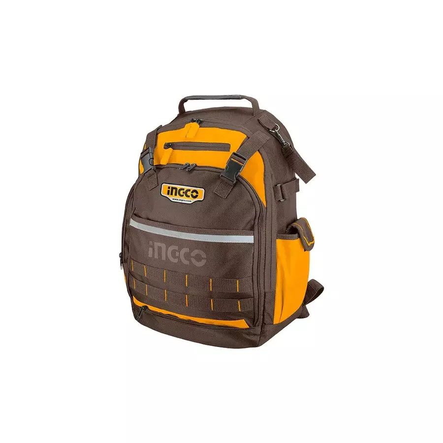 Ingco Tool Bag Back Pack 38 x 17 x 46 cm Size, 8 Kg Load Capacity Made of Polyester Oxford 1680D, HBP01028