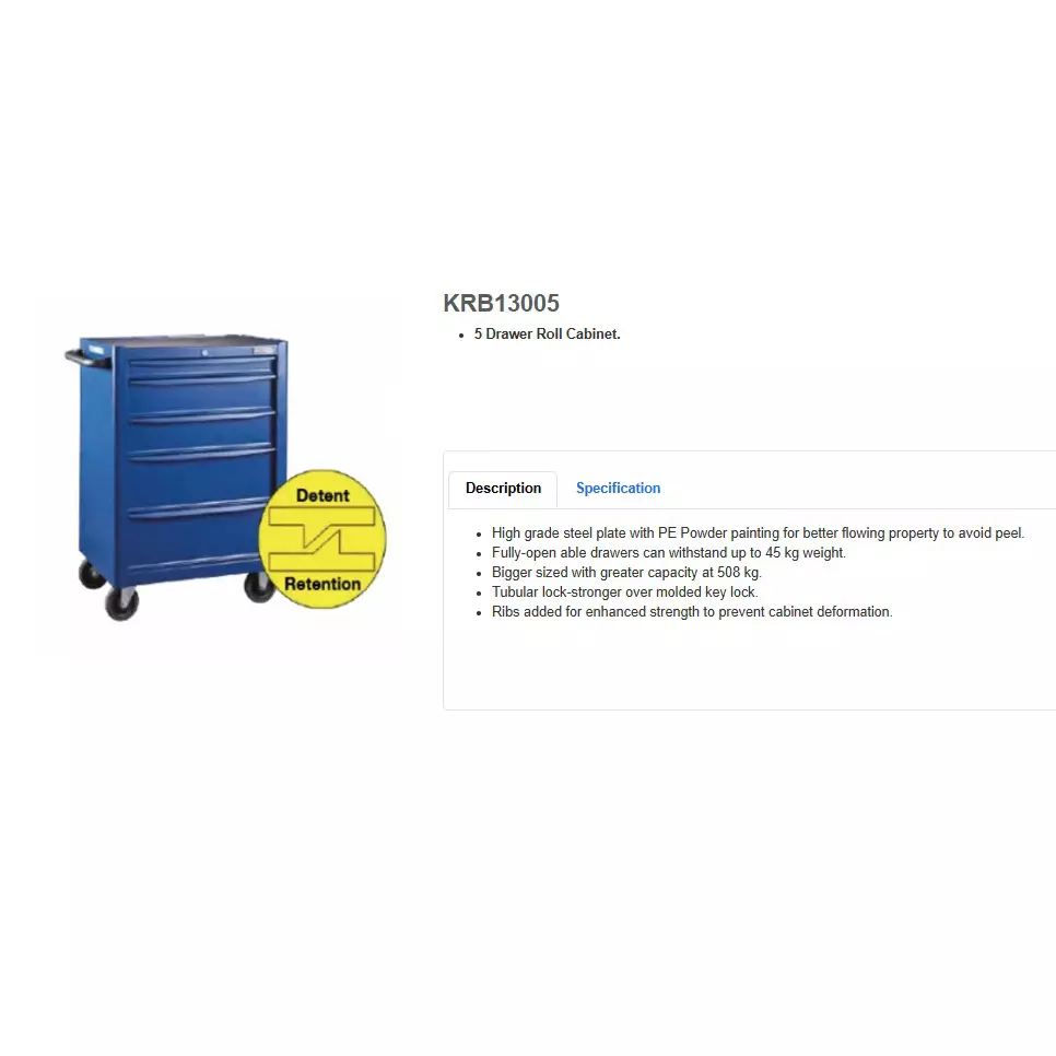 blue-point-26-inch-6604-mm-size-roller-cabinet-blue-color-with-5-drawers-and-pe-powder-painted-matte-finish-steel-plate-body-krb13005inprb