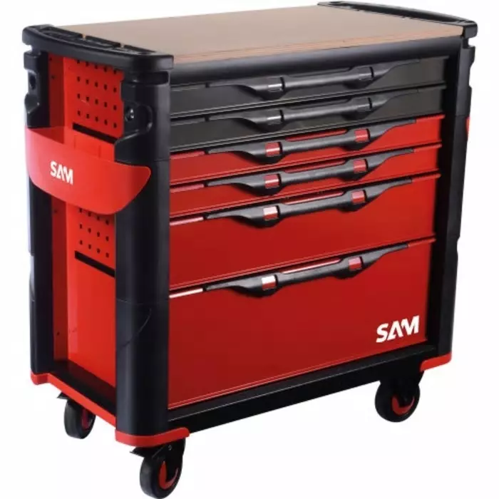 Sam Wheeled Tool Trolley 6 Drawer Stainless Steel Trolley, 416-BXL
