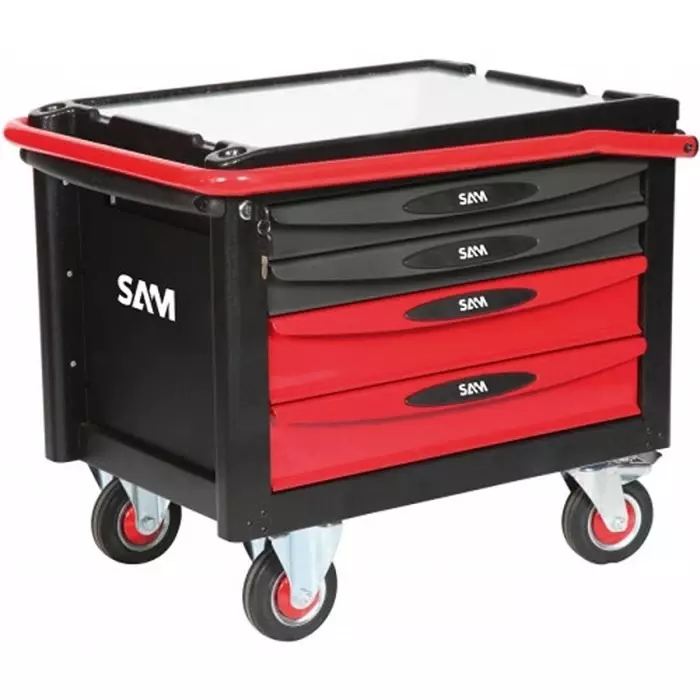 Sam Wheeled Tool Trolley 4 Drawer Aluminium Trolley, SERVI-R40R