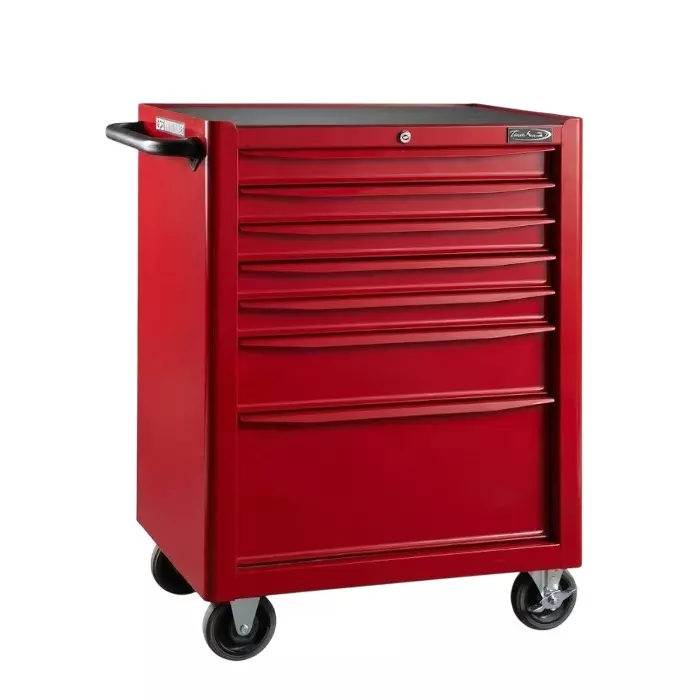 Blue-Point 7 Drawers Roll Cabinet Red Color Steel Body with Swivel Wheels, KRB1D13007RED