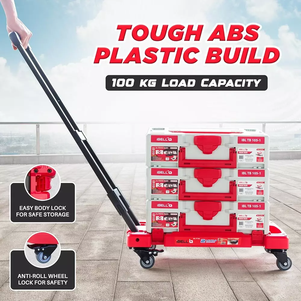 ibell-2-in-1-tool-box-cart-cum-mechanical-creeper-up-to-100-kg-load-capacity-with-2-level-adjustable-handle-ft100