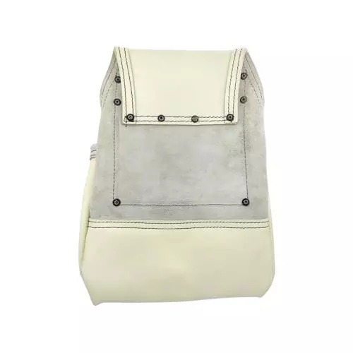 A.D INTERNATIONAL Nail & Tool Bag Heavy Duty Top Grain Leather Cream White Color with 10 Pockets for Professional Use, TQ-MCIW-CW6U