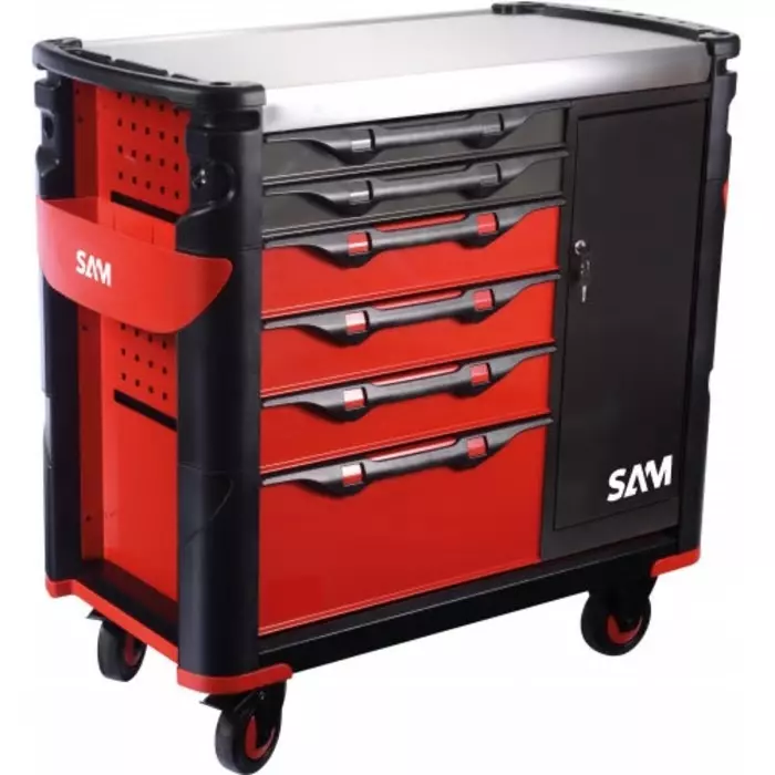 Sam Wheeled Tool Trolley 6 Drawer Stainless Steel Trolley, 416-AXE