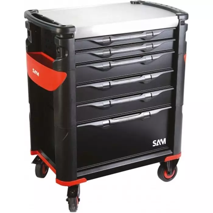 Sam Wheeled Tool Trolley 7 Drawer Stainless Steel Trolley, 416HK