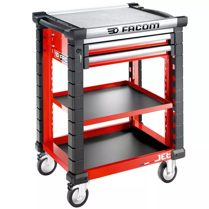 Facom 2 Drawer Aluminium Wheeled Tool Trolley, JET.UC3S2DM3A