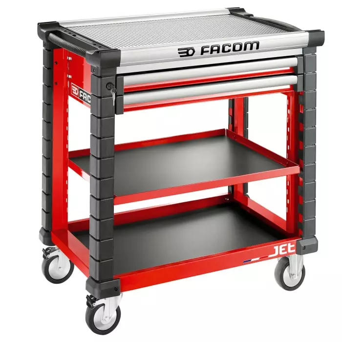 Facom 2 Drawer Aluminium Wheeled Tool Trolley, JET.UC3S2DM4A