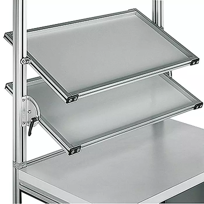 Bosch Rexroth PP Light Grey Modular Shelving Shelf, 610 mm, 3842538456
