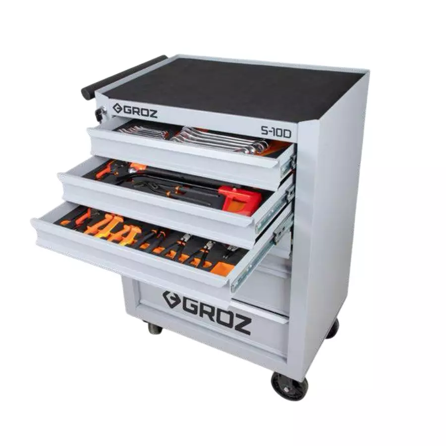 Groz S10D Series Rolling Tool Cabinet 5 Drawers 68.58 cm (27 inch) Rear Castor with Brakes, RTC/27-10D/1/90/AU