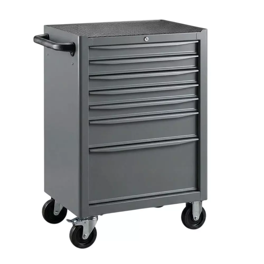 Blue-Point 26 inch (660.4 mm) Size Roller Cabinet Volkswagen Grey Color with 7 Drawers and PE Powder Painted Texture Finish Steel Plate Body, KRB13007INPRG