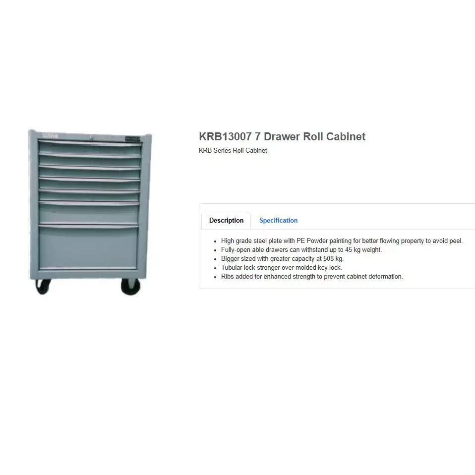 blue-point-26-inch-6604-mm-size-roller-cabinet-volkswagen-grey-color-with-7-drawers-and-pe-powder-painted-texture-finish-steel-plate-body-krb13007inprg