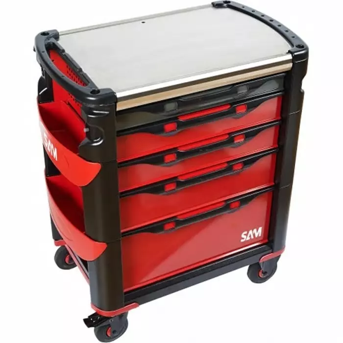 Sam Wheeled Tool Trolley 5 Drawer magnet Trolley, 415-SAB