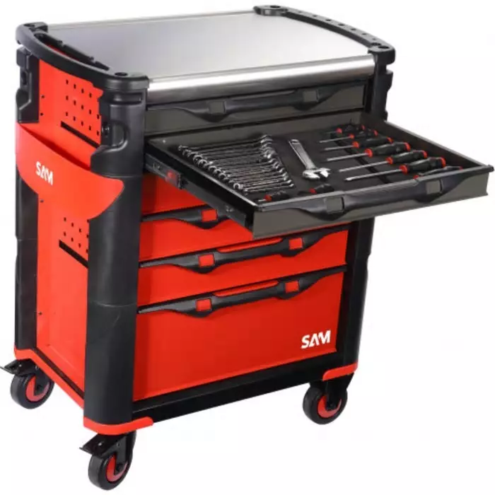 Sam Wheeled Tool Trolley 6 Drawer Foam Trolley, 416-200M