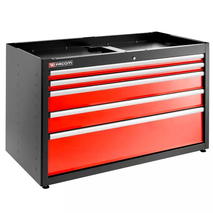 Facom 5 Drawer Epoxy Coated Metal Wall Mount Tool Cabinet, JLS3-MBD5T
