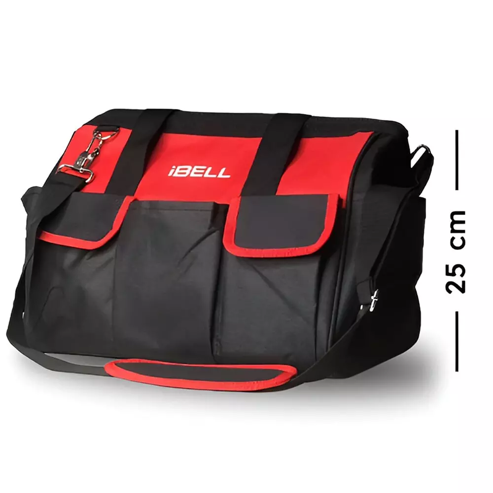 ibell-multipurpose-tools-storage-open-mouth-bag-nylon-single-zipper-10-kg-max-weight-recommedation-red-black