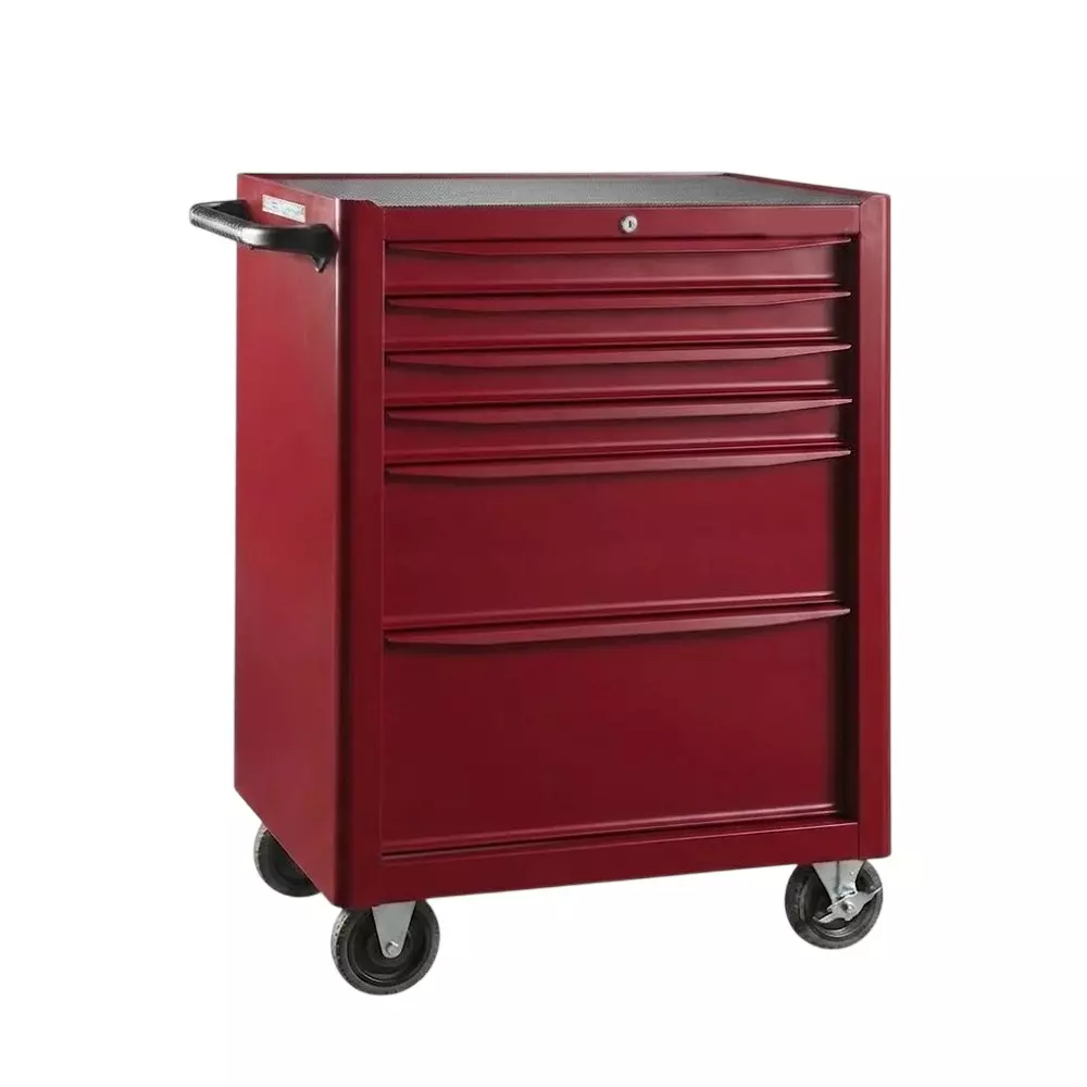 Blue-Point 26 inch (660.4 mm) Size Roller Cabinet Red Color with 6 Drawers and PE Powder Painted Matte Finish Steel Plate Body, KRB13006INPRR